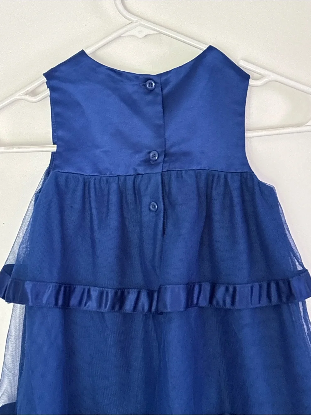 Gymboree Girls Blue Tiered Party Dress with Bow Accent